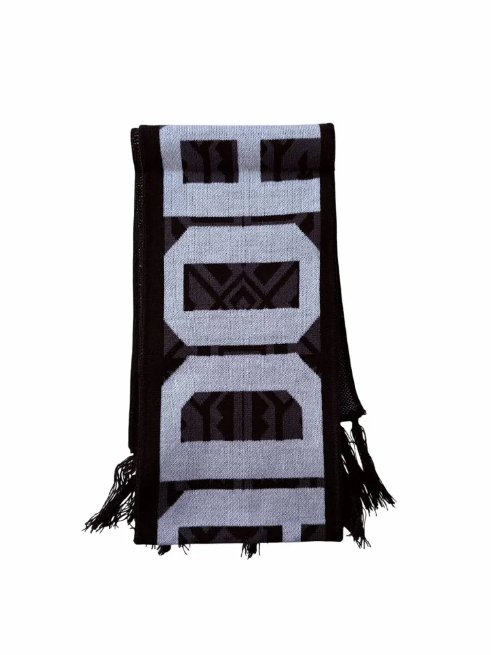 ✨Handmade Soft Wool Scarf Ecuador La Tri Soccer Fan Gray Geometric 1.56m*80cm